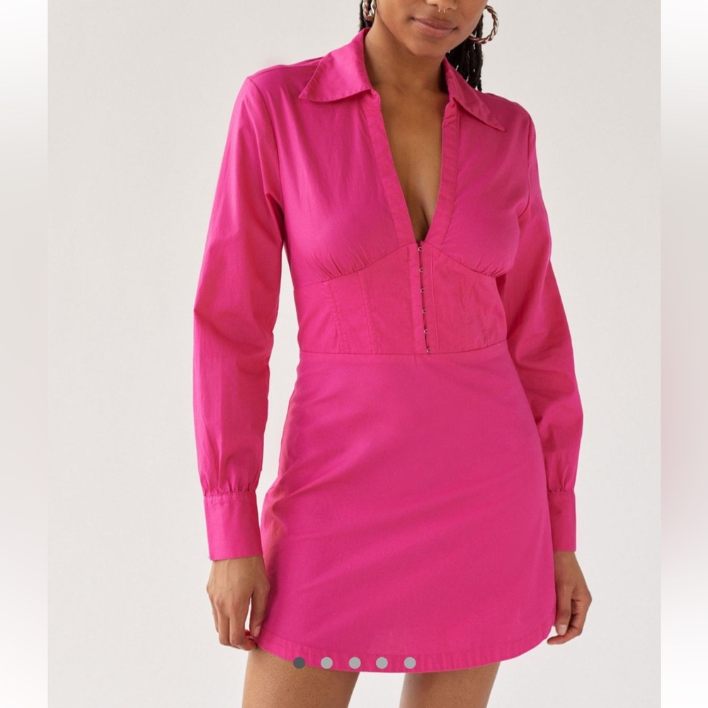 UO Phoebe Long Sleeve Corset Mini Dress